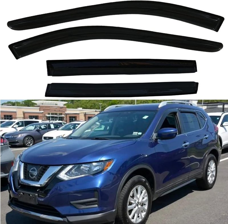 TONOYTIM Window Visors Rain Guards Side Wind Deflectors for Nissan Rogue 2014-2020, Vent Guard Shade Sun 94827 Black 4-Pieces Set - Image 1